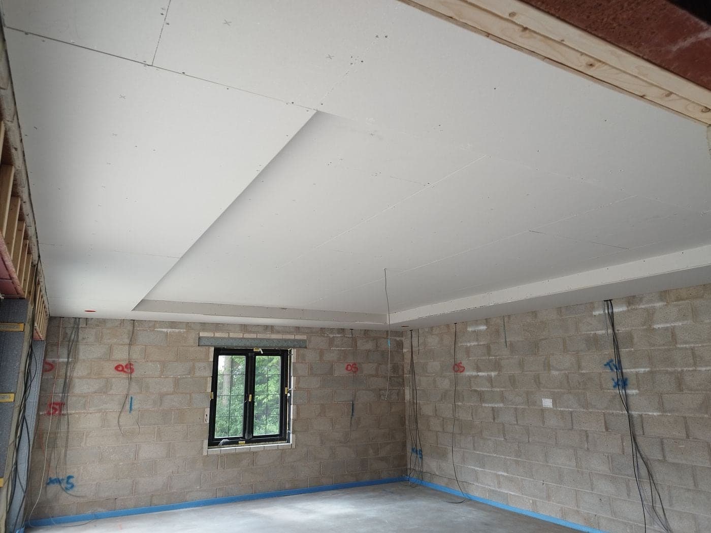 Finished MF ceiling ready for skim in Prestbury, Cheshire