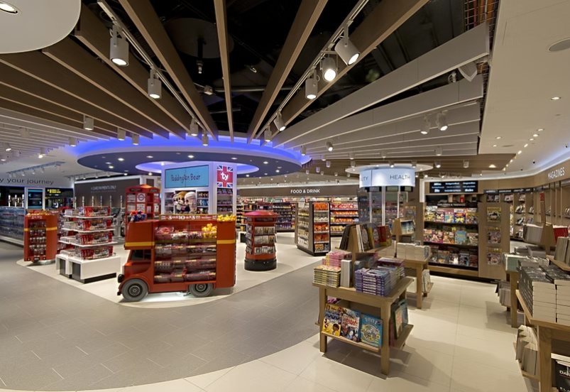 Ceiling installation at WHSmith, Heathrow Airport